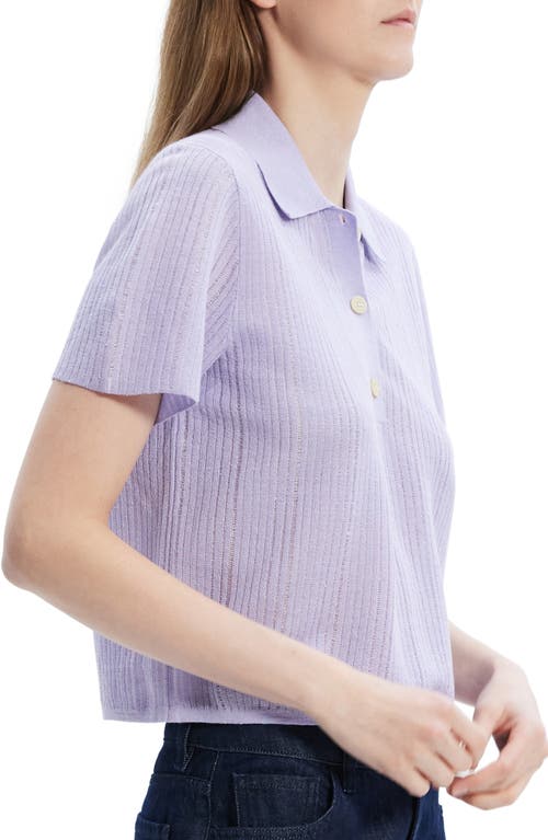 Shop Theory Neo Crop Knit Polo In Soft Iris