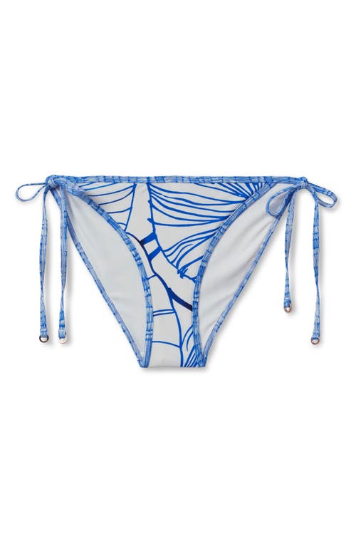 Shop Reiss Tina Side Tie Bikini Top In Blue Natural Print