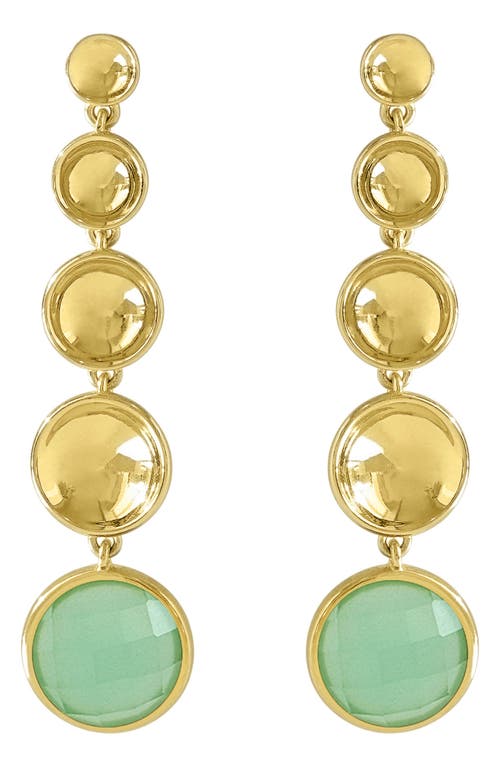 Dean Davidson Sol Statement Gemstone Drop Earrings in Ocean Blue/Gold