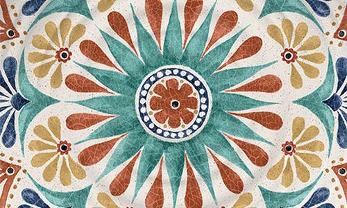 Tarhong Desert Rio Set Of Six Melamine Dinner Plates In White Multi