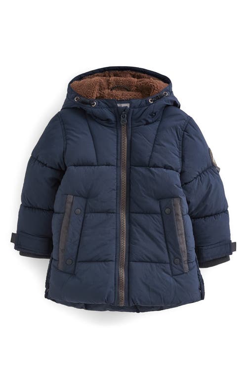 Shop Next Kids' Quilted Hooded Jacket In Blue