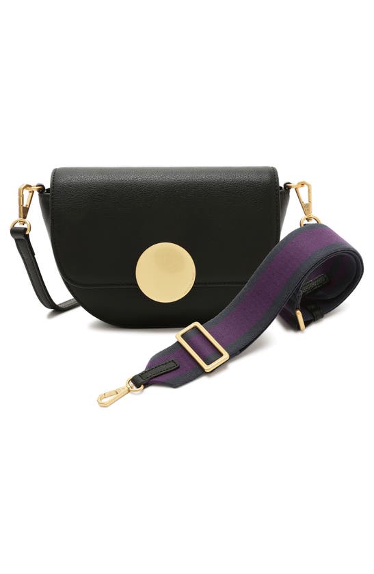 Shop Oryany Lottie Leather Saddle Crossbody Bag In Black