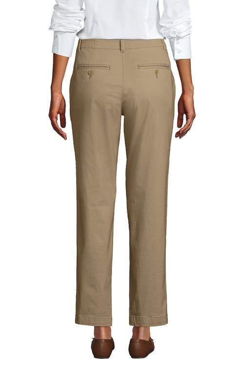 Shop Lands' End Mid Rise Classic Straight Leg Chino Ankle Pants In Desert Tan