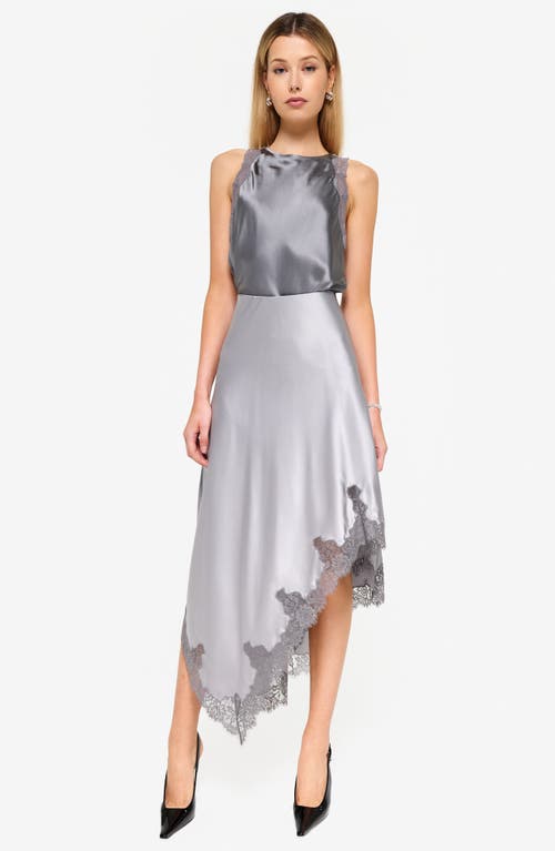 Cami Nyc Analu Asymmetric Stretch Silk Midi Skirt In Mineral