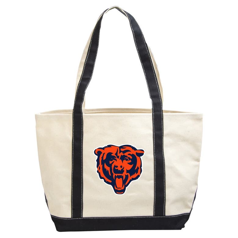 Shop Logo Brands Chicago Bears Canvas Tote Bag In Cream