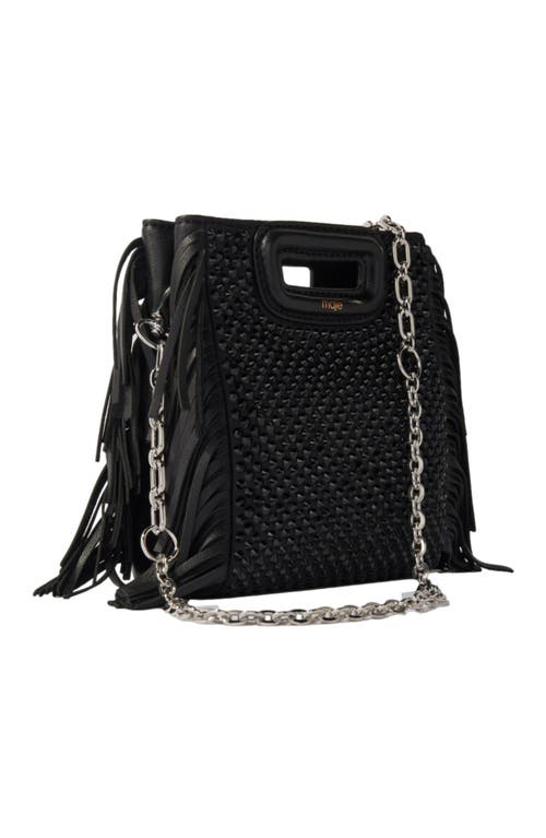 Shop Maje M Mini Rhinestone Bag In Black