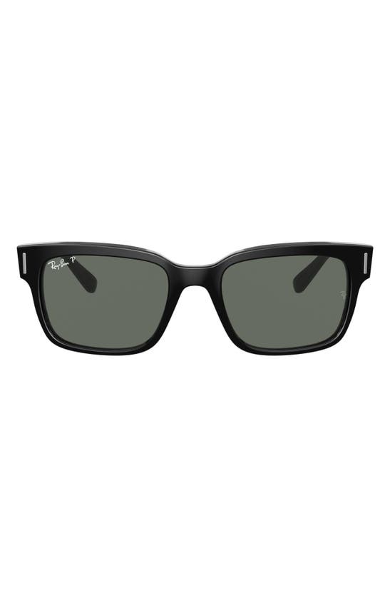 Ray Ban 55mm Wayfarer Sunglasses In Shiny Black