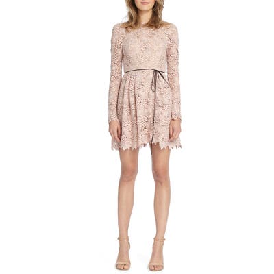 Ml Monique Lhuillier Lace Minidress, Beige