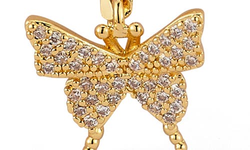 Sphera Milano Cubic Zirconia Butterfly Necklace In Gold