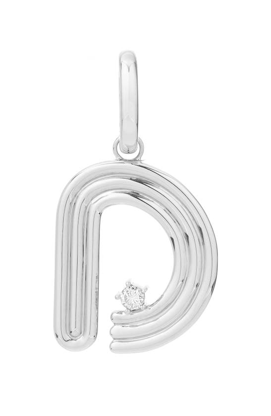 Shop Adina Reyter Groovy Letter Charm Pendant In Silver - D