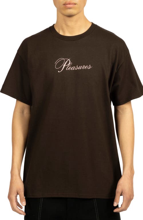 PLEASURES Stack Cotton Graphic T-Shirt Brown at Nordstrom,