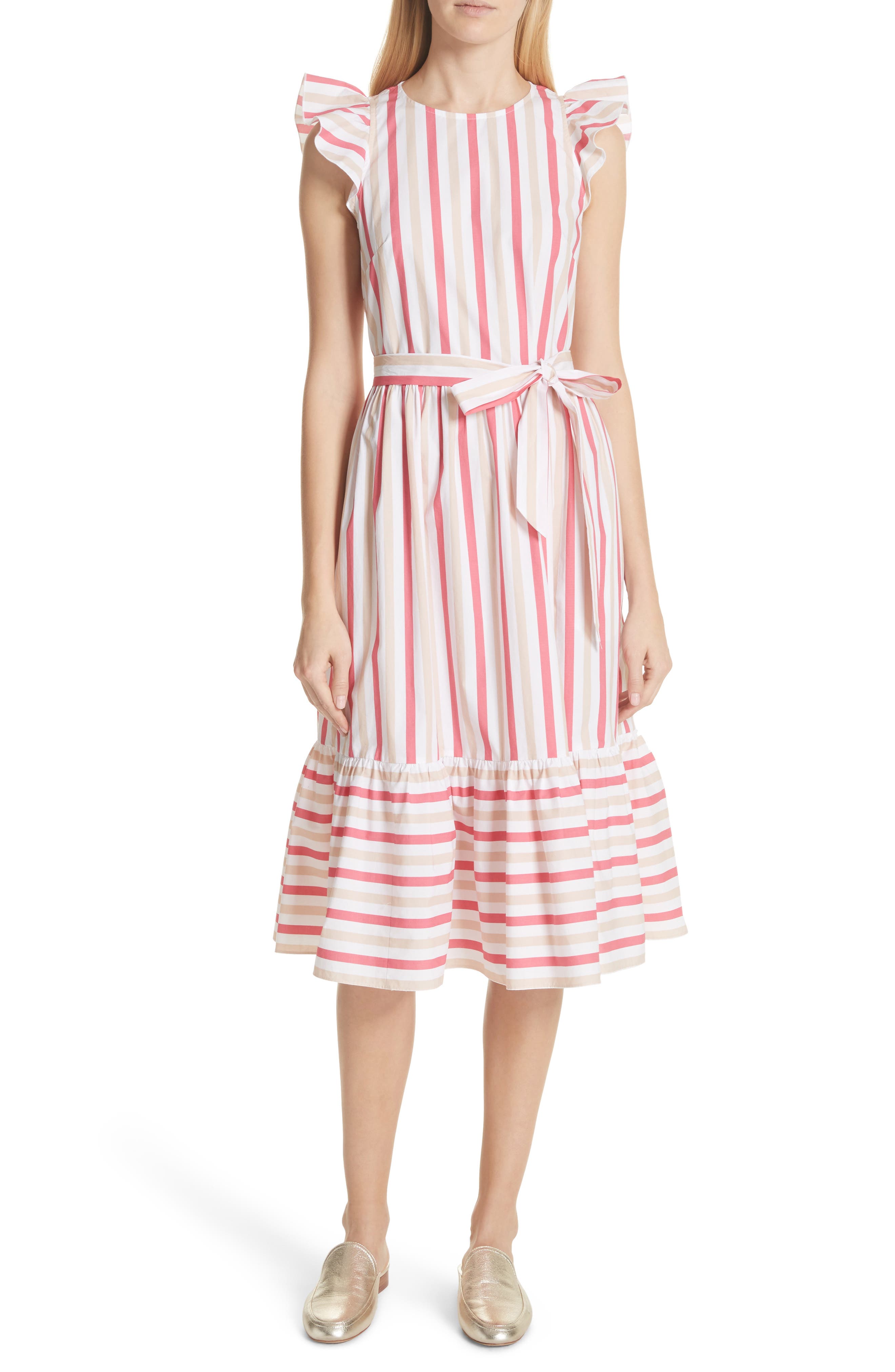 kate spade new york stripe poplin midi dress Nordstrom