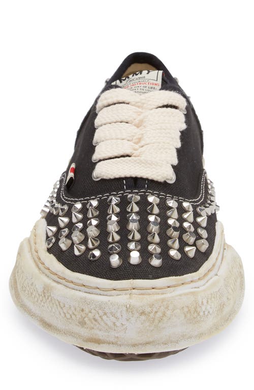 Miharayasuhiro Baker Og Sole Studded Canvas Low-top Sneaker In Black