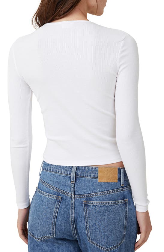 Shop Cotton On The One Rib Long Sleeve Top In White