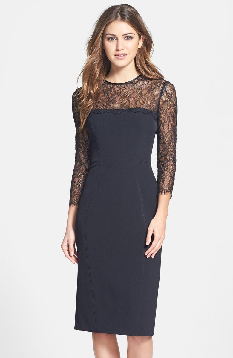 Maggy London Lace & Crepe Sheath Dress | Nordstrom