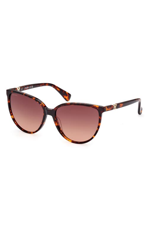 Shop Max Mara 58mm Gradient Butterfly Sunglasses In Red Havana/gradient Brown