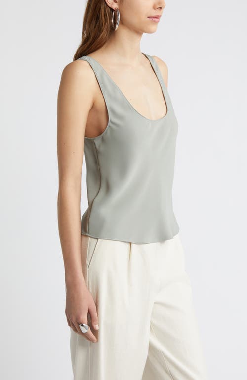 Shop Open Edit Scoop Neck Woven Tank In Green Halo