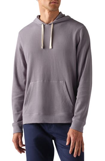 Rhone Waffle Knit Cotton Blend Hoodie In Gray