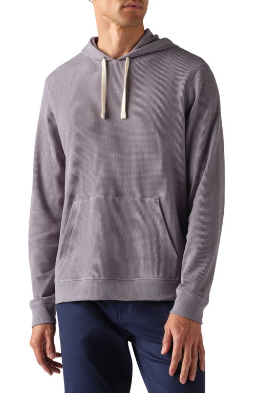 Waffle Knit Cotton Blend Hoodie in Quicksilver Heather