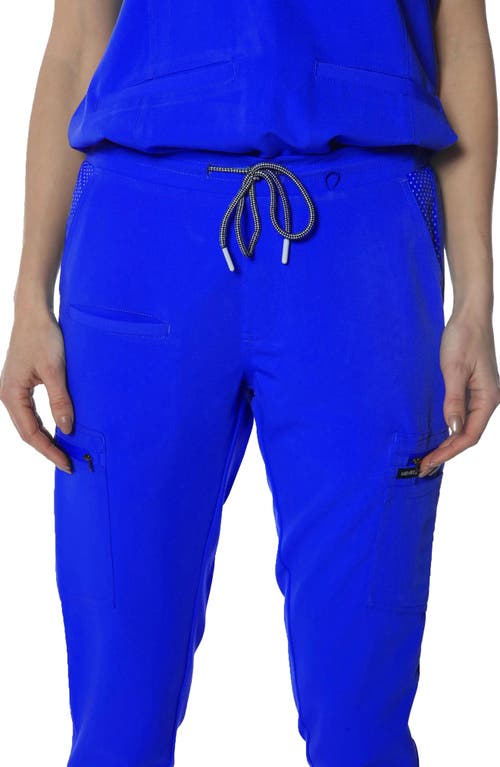 Shop Members Only Reus Open Bottom Scrub Pants In Royal Blue