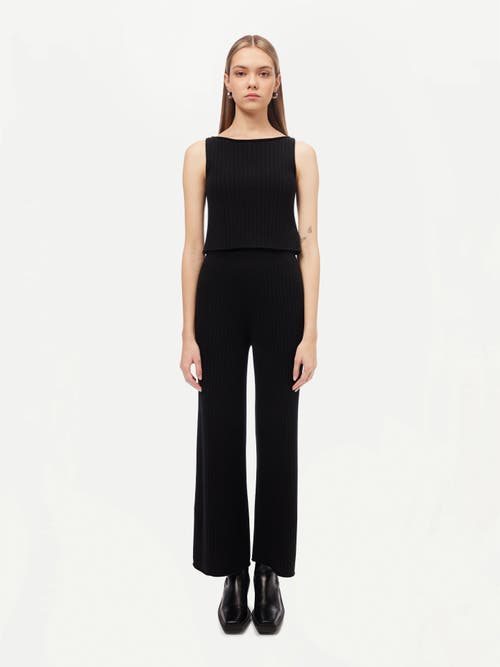 Gobi Mongolian Cashmere Cashmere Crop Top In Black