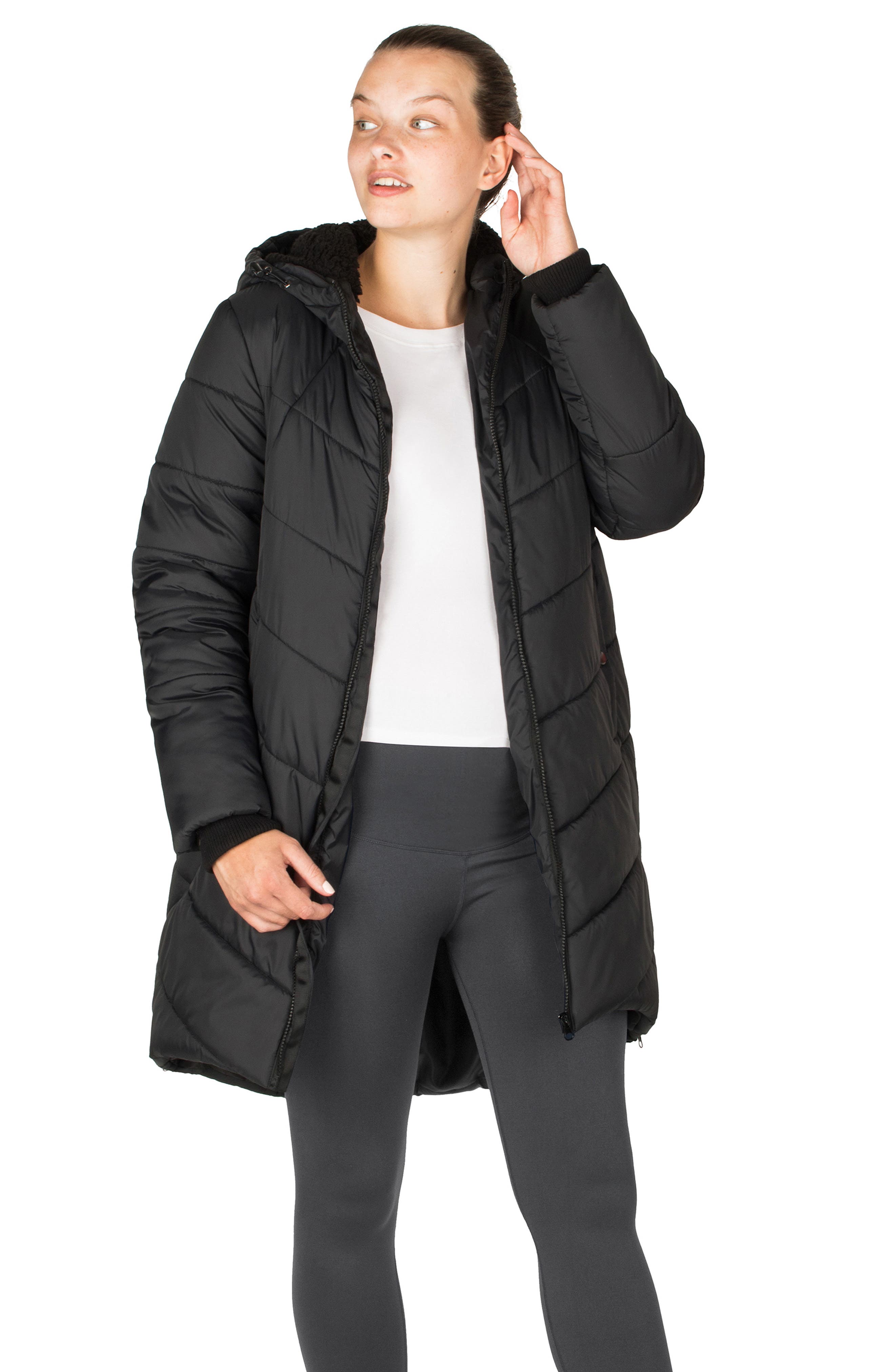 Modern Eternity Harper 3-in-1 Cocoon Maternity Coat - XL - Black