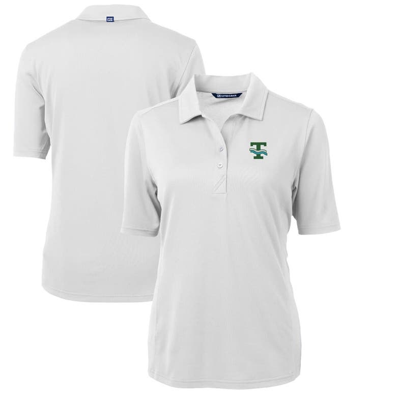 Shop Cutter & Buck White Tulane Green Wave Team Virtue Eco Pique Recycled Polo