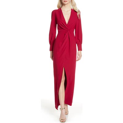 Harlyn Twist Front Faux Wrap Gown
