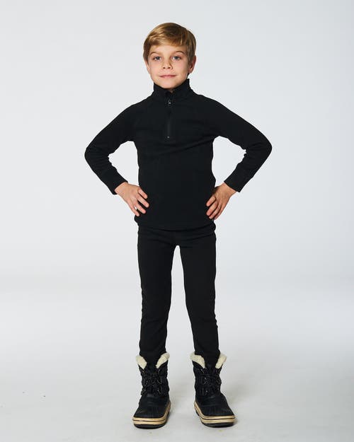 Shop Deux Par Deux Little Kids Unisex Two Piece Thermal Underwear Set Black In Anthracite