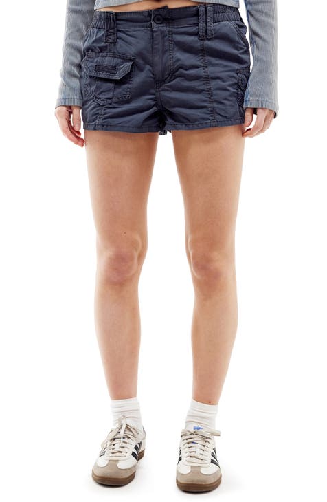 CRIOEVN Womens Knee Length Cargo Shorts Baggy High Waisted Long