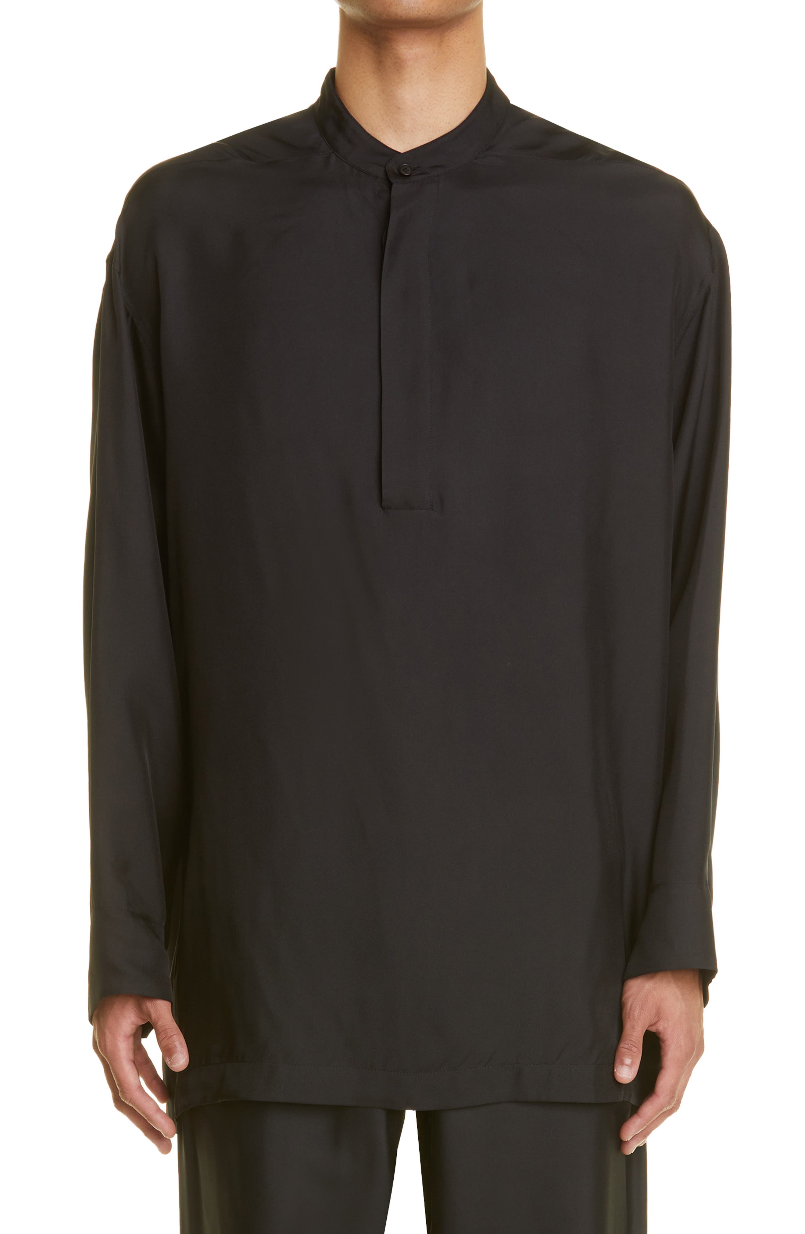 Fear of God Long Sleeve Lounge Shirt in Black at Nordstrom, Size Medium