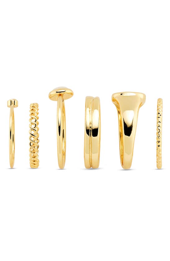 Shop Bp. Set Of 6 Rings In 14k Gold Dipped