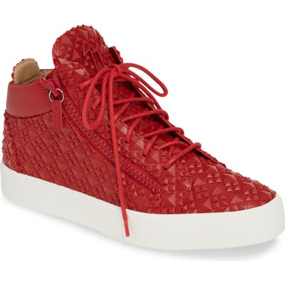 Giuseppe Zanotti Textured Sneaker, Red