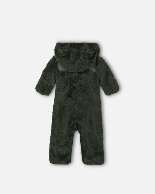 Shop Deux Par Deux Baby Boy's Baby One Piece Plush Forest Green In Kombu Green