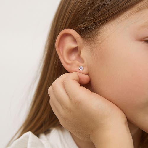 Shop In Season Jewelry Cubic Zirconia Cluster Flower Earrings In Clear & Fuchsia