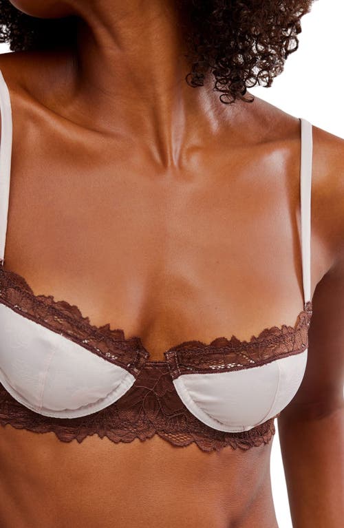 Free People Intimately Fp Spring Fling Lace & Jacquard Underwire Bra In Mauve Chalk