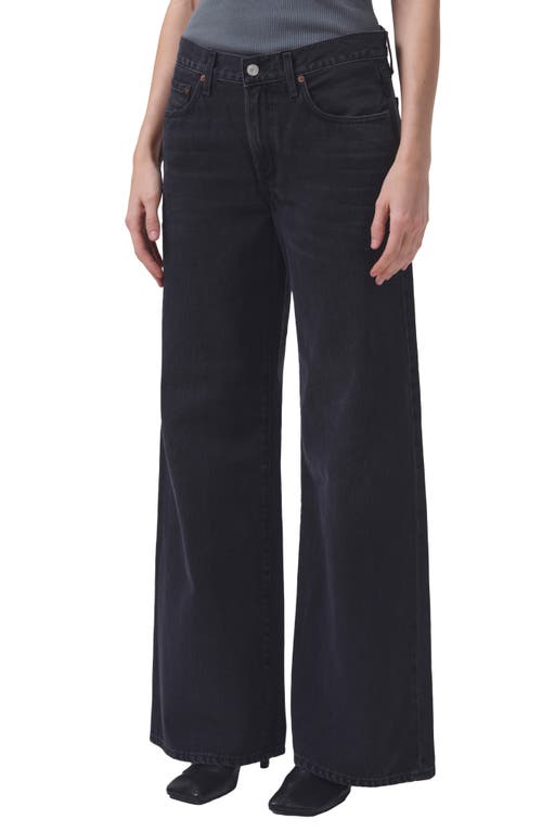 AGOLDE Clara High Waist Wide Leg Jeans Mascara at Nordstrom,