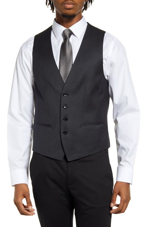 BOSS Virgin Wool Vest in Dark Grey at Nordstrom, Size 44 Long