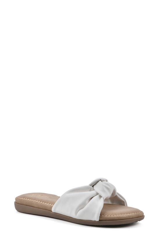 Cliffs By White Mountain Fanciful Slide Sandal In White/ Smooth