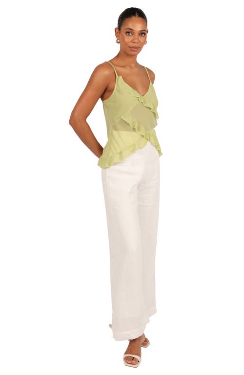 Petal And Pup Petal & Pup Gabrielle Ruffle Semisheer Camisole In Green