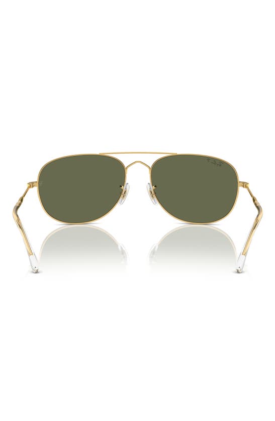 Ray Ban Bain Bridge 60mm Polarized Pillow Aviator Sunglasses In Gold Flash