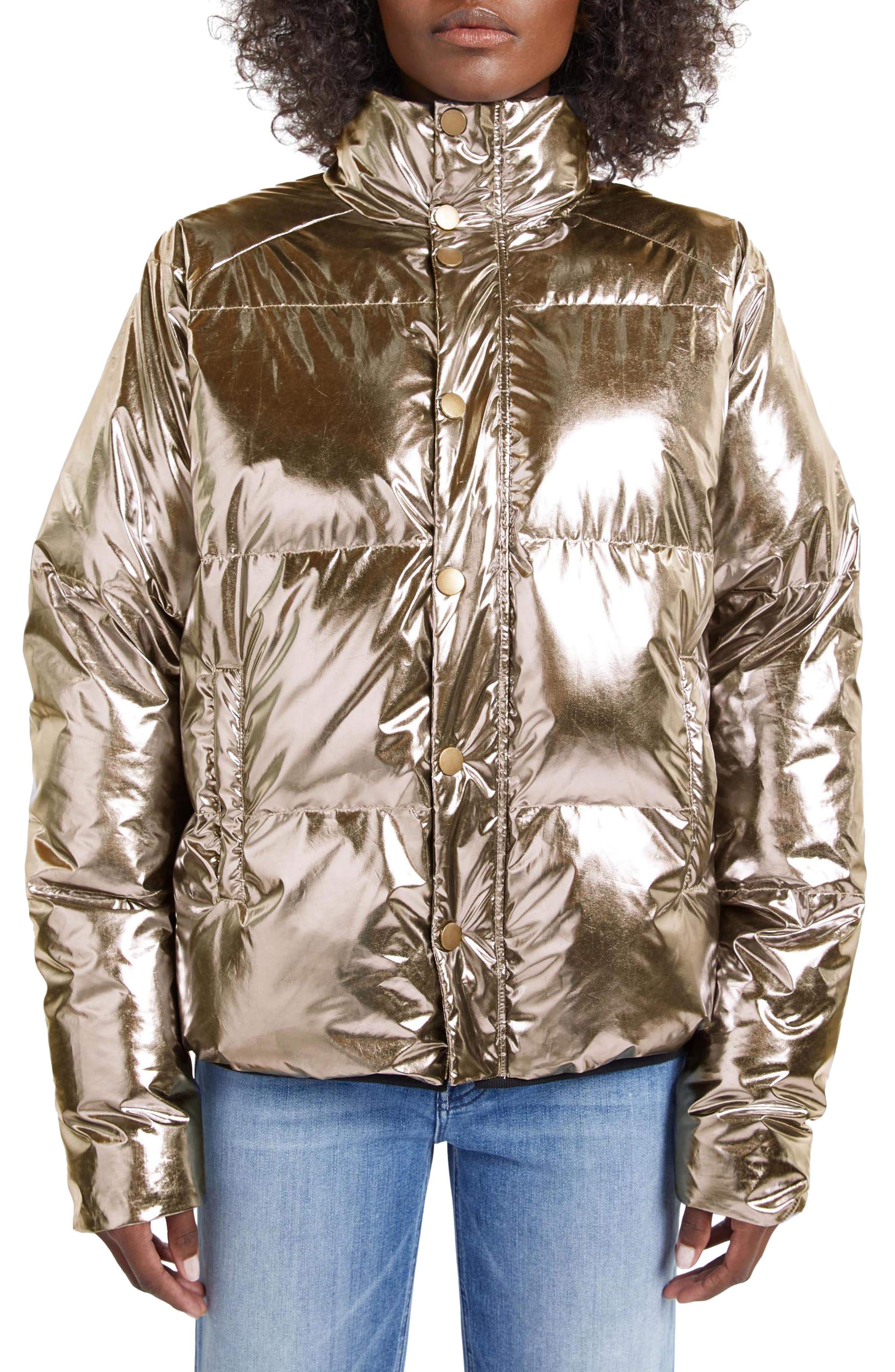 Metallic jacket puffer Outlet