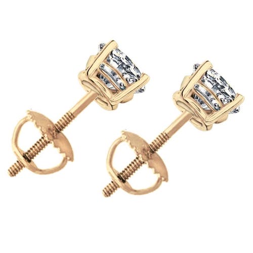 Shop Bliss Diamond Certified 2.03ct Tw Diamond Studs Screw Back 14k Gold Lab Grown In 14k Yellow Gold