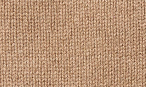 Amicale Fringed Cashmere Knit Gloves In Camel