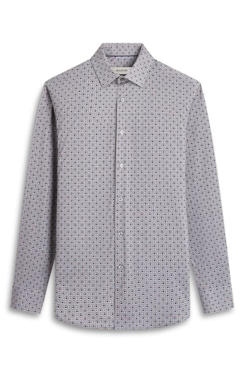Bugatchi James Ooohcotton® Geo Print Button-up Shirt In Khaki