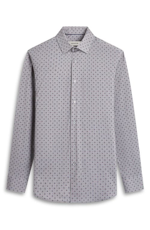 Shop Bugatchi James Ooohcotton® Geo Print Button-up Shirt In Khaki