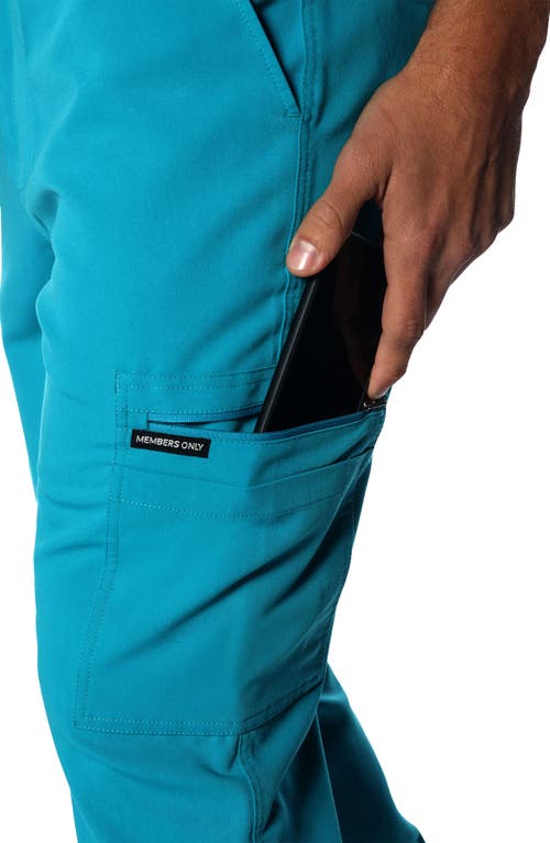 Members Only Hampton Open Bottom Scrub Pants In Teal