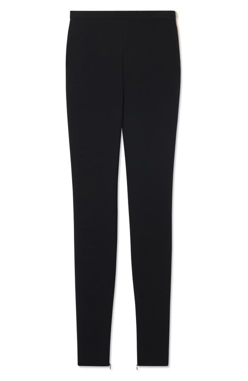 St John St. John Collection Zip Hem Slim Fit Stretch Crepe Pants In Black