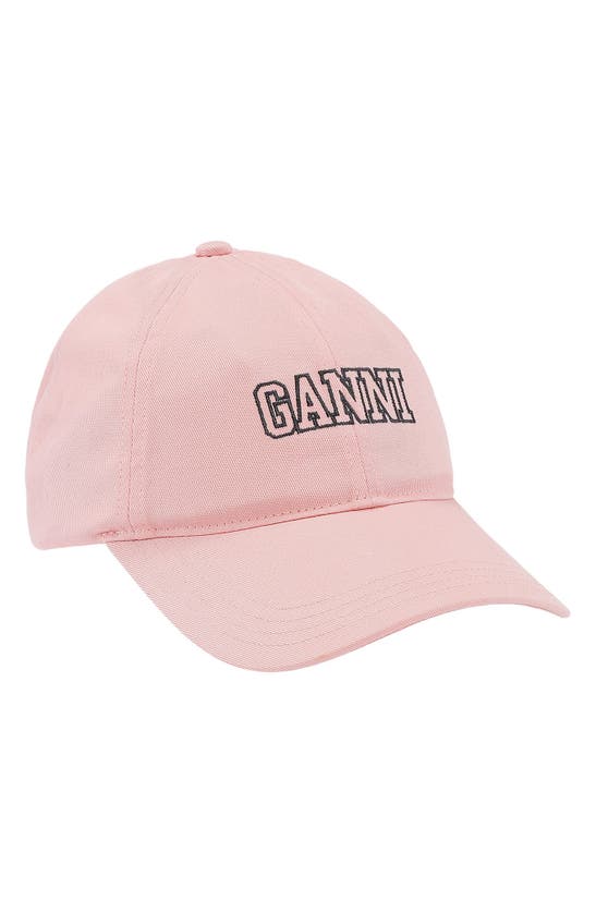 Shop Ganni Organic Cotton Twill Baseball Cap In Sweet Lilac