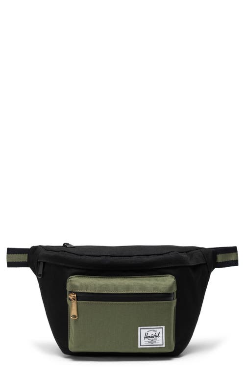 Shop Herschel Supply Co . Pop Quiz Belt Bag In Black/four Leaf Clover